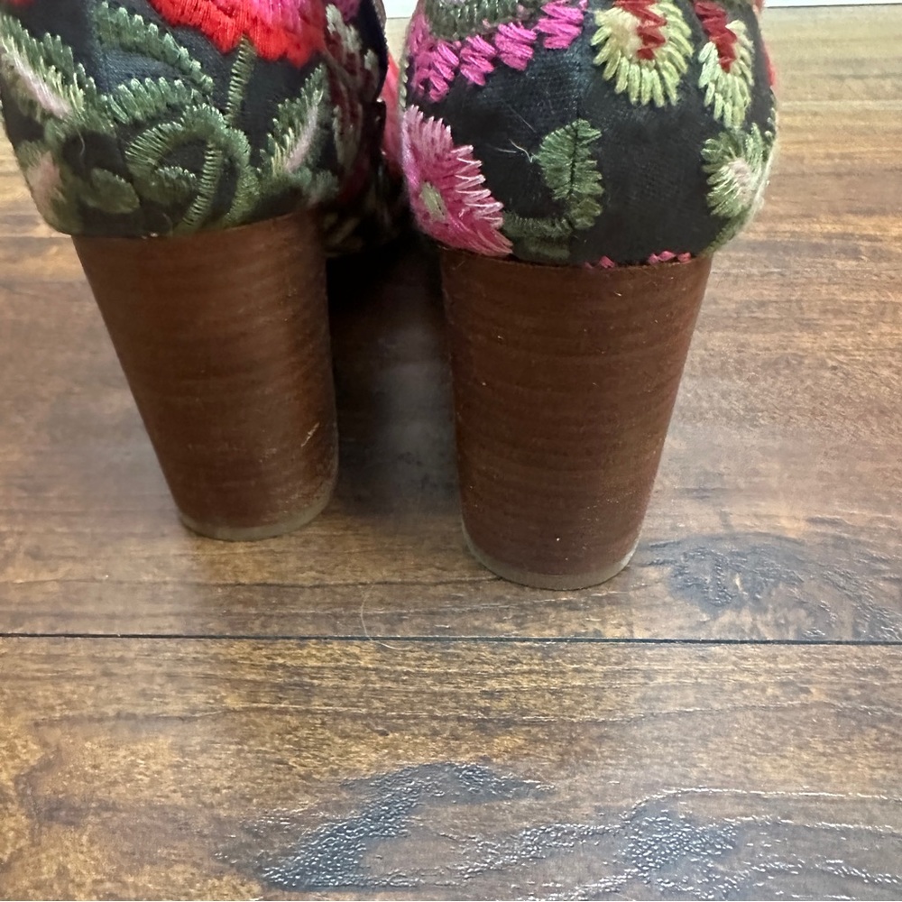 Sole Society Floral Embroidered Ankle Boots - Black and Pink - Picture 7 of 7